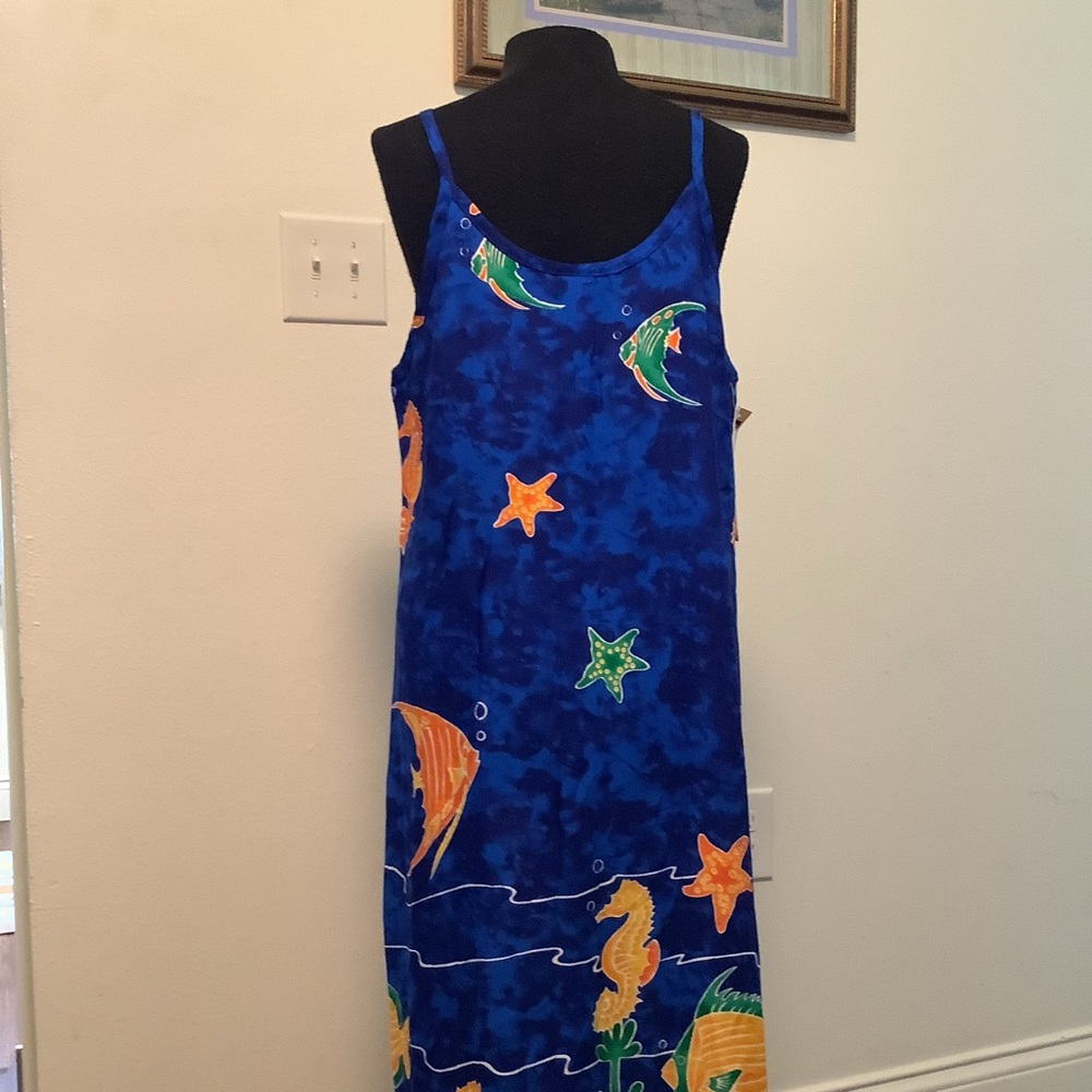 In Gear NWT vintage 90s med maxi  vacation cruise tropical sea life sundress - Picture 3 of 9